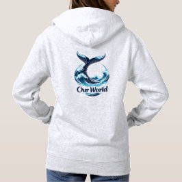 Our World Whale Tail Ocean Conservation Hoodie