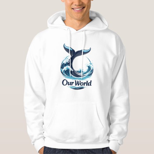 Our World Whale Tail Ocean Conservation Hoodie (Vorderseite)