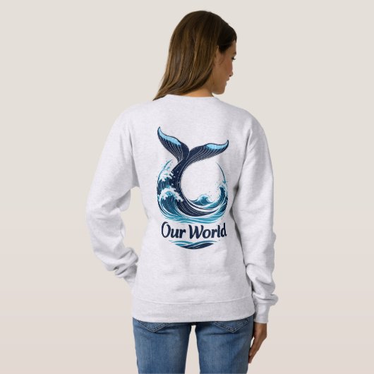 Our World Whale Tail Ocean Conservation Sweatshirt (Schwarz voll)
