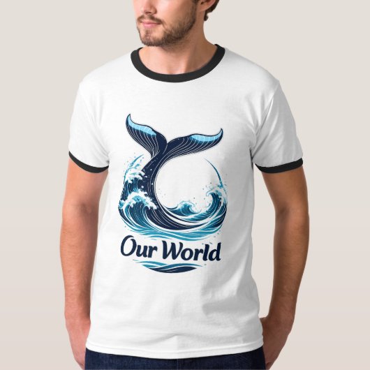 Our World Whale Tail Ocean Conservation T-Shirt (Vorderseite)