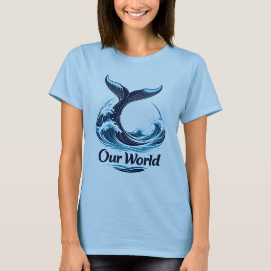 Our World Whale Tail Ocean Conservation T-Shirt (Vorderseite)
