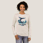 Our World Whale Tail Ocean Conservation Tri-Blend Shirt (Volle Vorderseite)