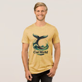 Our World Whale Tail Ocean Conservation Tri-Blend Shirt (Vorderseite voll)