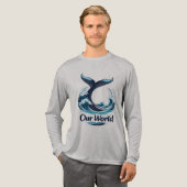 Our World Whale Tail Ocean Conservation Tri-Blend Shirt (Volle Vorderseite)