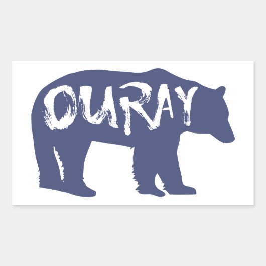 Ouray Bear Rechteckiger Aufkleber (Vorderseite)