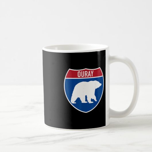 Ouray Colorado Bear Co Highway Interstate Schild S Kaffeetasse (Rechts)