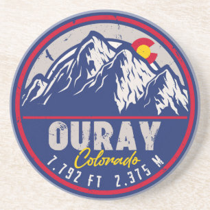 Ouray Colorado Flag Camping Wandern Souvenirs 80er Getränkeuntersetzer