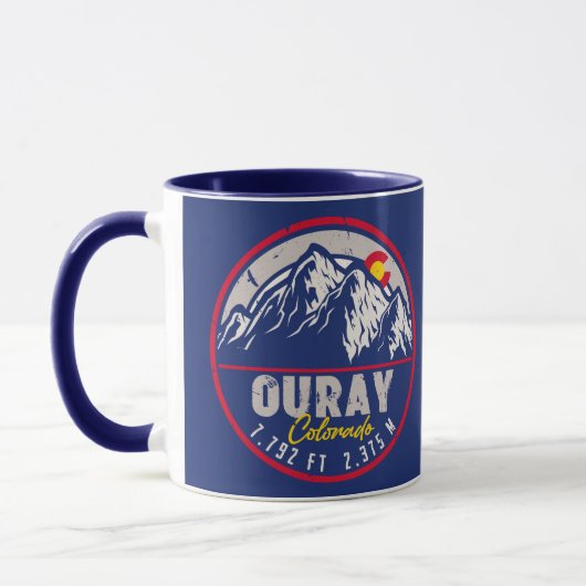 Ouray Colorado Flag Camping Wandern Tasse (Links)