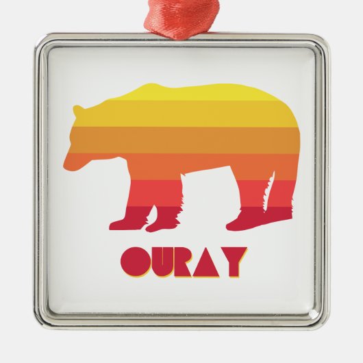 Ouray Colorado Rainbow Bear Ornament Aus Metall (Vorne)