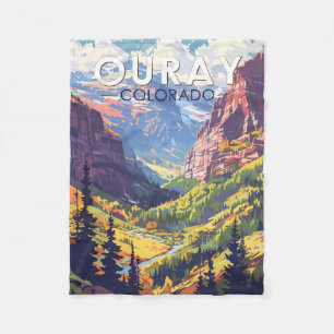 Ouray Colorado Reise Kunst Vintage Fleecedecke