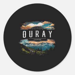 Ouray Mountains Colorado Wandern im Freien Vintag Runder Aufkleber