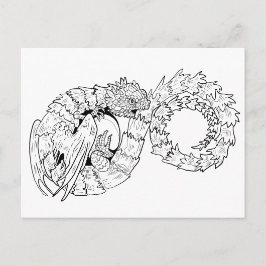 Ourboros Eternity Dragon Coloring Postkarte (Vorderseite)