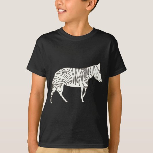 Ourline Zeichn von Zebra Walking, Tee Shirts (Vorderseite)