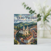 Ouro Preto Brasilien Postkarte (Stehend Vorderseite)