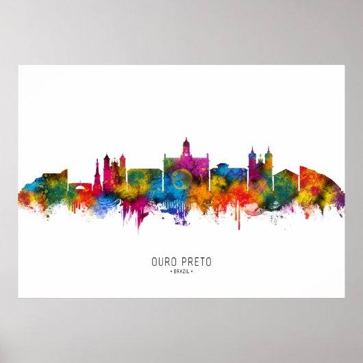 Ouro Preto Brasilien Skyline Poster (Vorne)