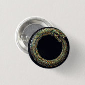 Ouroboros — Altes Schlangensymbol Runenposter Button (Vorne & Hinten)