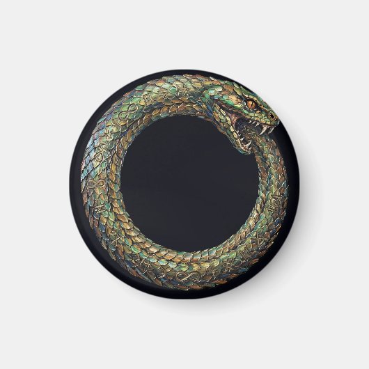 Ouroboros — Altes Schlangensymbol Runenposter Magnet (Vorne)