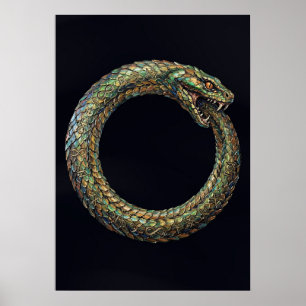 Ouroboros — Altes Schlangensymbol Runenposter Poster