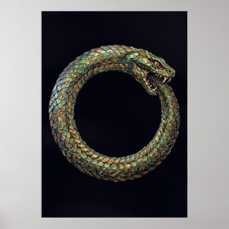 Ouroboros — Altes Schlangensymbol Runenposter Poster