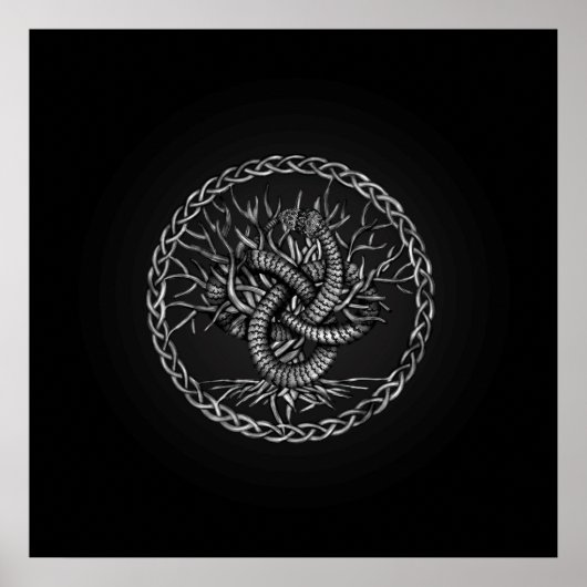 Ouroboros Celtic Knot with Tree of Life Poster (Vorne)