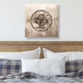 Ouroboros Celtic Knot with Tree of Life Sepia Leinwanddruck (Insitu (Schlafzimmer))
