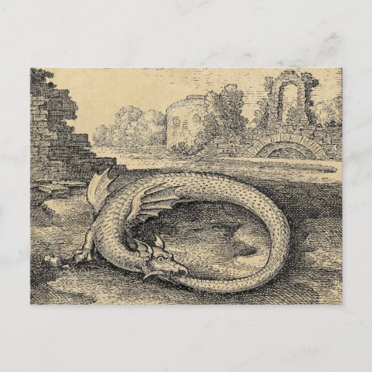 Ouroboros Drache Bitten ist eigener Schwanz Postkarte (Vorderseite)
