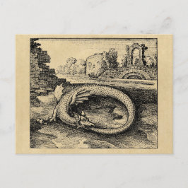 Ouroboros Dragon Biting Es ist Schwanz Sepia Postkarte