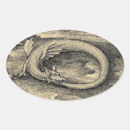 Ouroboros Dragon Ovaler Aufkleber (Vorderseite)