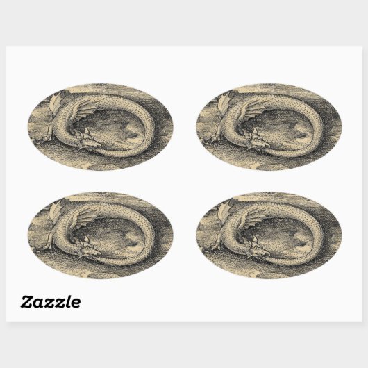 Ouroboros Dragon Ovaler Aufkleber (Blatt)