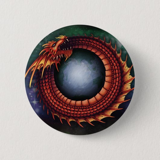 Ouroboros Knopf Button (Vorderseite)