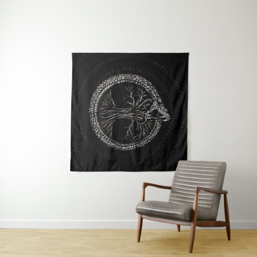 Ouroboros mit Baum des Lebens Wandteppich (Beispiel (Horizontal))