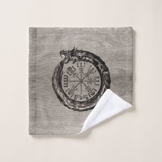 Ouroboros mit Vegvisir Badhandtuch Set (Waschlappen)
