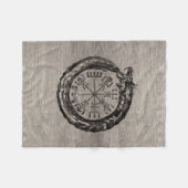 Ouroboros mit Vegvisir Fleecedecke (Vorderseite (Horizontal))