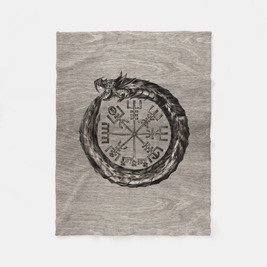 Ouroboros mit Vegvisir Fleecedecke (Vorderseite)