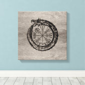 Ouroboros mit Vegvisir Leinwanddruck (Insitu (Holzboden))