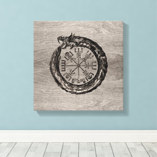 Ouroboros mit Vegvisir Leinwanddruck (Insitu (Holzboden))