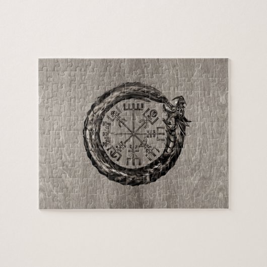 Ouroboros mit Vegvisir Puzzle (Horizontal)