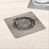 Ouroboros mit Vegvisir Rechteckiger Pappuntersetzer (angewinkelt)