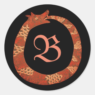 Ouroboros-Monogramm Runder Aufkleber
