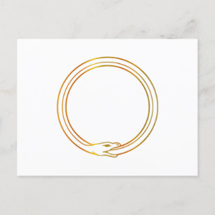 Ouroboros Schlange goldenes Selbst, das Schlangens Einladungspostkarte