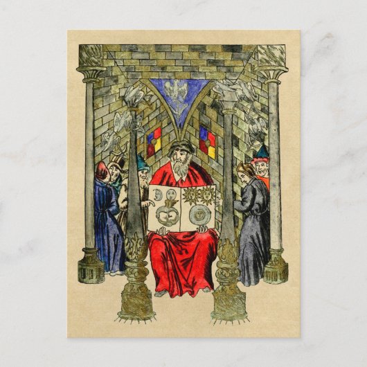 Ouroboros-Symbol im Buch der Alchemie Postkarte (Vorderseite)