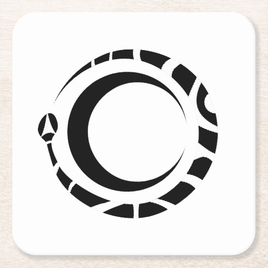 Ouroboros und Mond Rechteckiger Pappuntersetzer (Vorderseite)