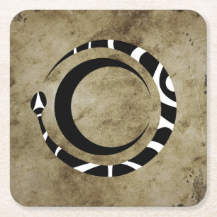 Ouroboros und Mond Rechteckiger Pappuntersetzer