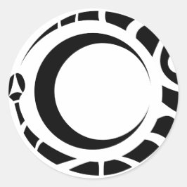 Ouroboros und Mond Runder Aufkleber