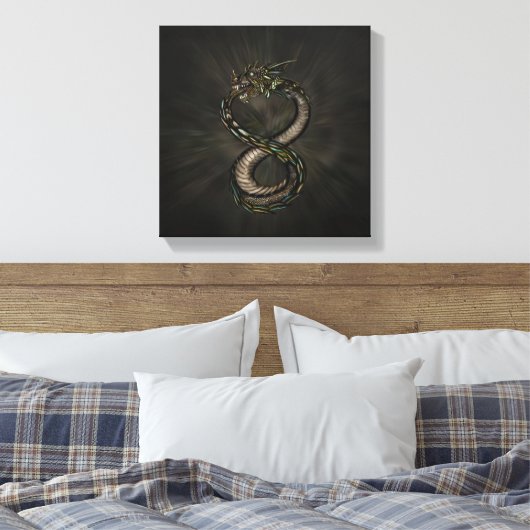 Ouroboros - Unendlicher Drache Leinwanddruck (Insitu (Schlafzimmer))