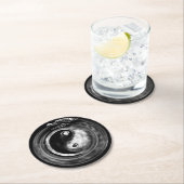 Ouroboros Yin - Yang Runder Pappuntersetzer (Vor Ort)