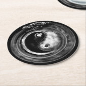 Ouroboros Yin - Yang Runder Pappuntersetzer (Angewinkelt)