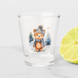 Ours en peluche dans la forêt, personnalisé schnapsglas