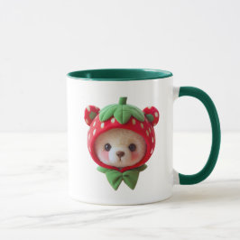 Ours in stuffed too cute with strawberry hood. tasse