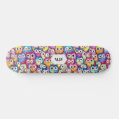 Ouscheln zeigt Vögel Collage Muster monogramm Spor Skateboard (Horizontal)